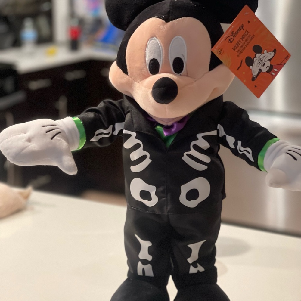 DISNEY Mickey Mouse Halloween Greeter Skeleton Costume Tuxedo Porch NEW